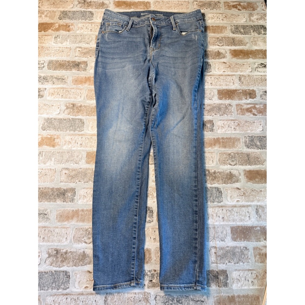 Old Navy Rockstar High Rise Skinny Jeans Womens 10 Petite Medium Wash Blue Denim